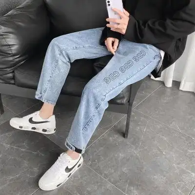 现货春季爆款牛仔裤男港风大码m5xl宽松a5438607p45
