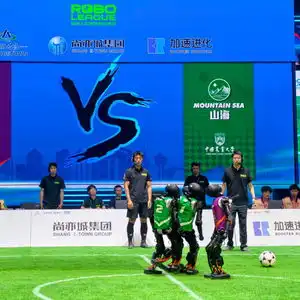 国内首场机器人足球3v3ai赛落幕清华火神队夺冠
