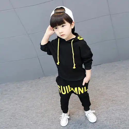 2019春秋款儿童套装男宝宝运动套装中小儿童春装连帽两件套韩版
