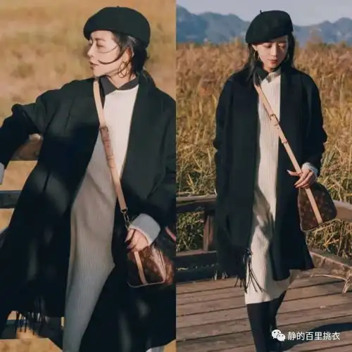 不要觉得黑白色太单调参考秋冬搭配示范,这样穿简约又高级
