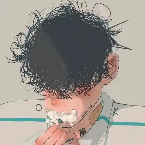个性插画男生头像我会在日落时想起你
