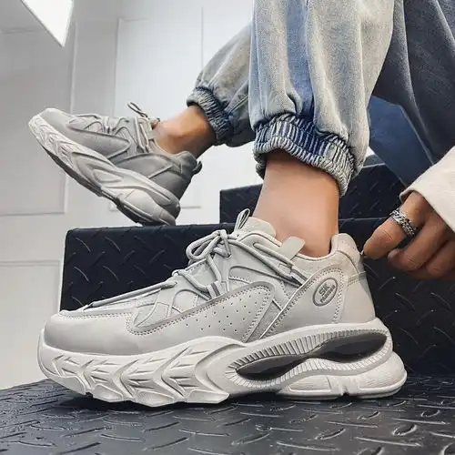 卓纪男鞋港风老爹鞋男时尚复古春秋百搭网红ins厚底增高学生运动鞋子男士青年潮鞋
