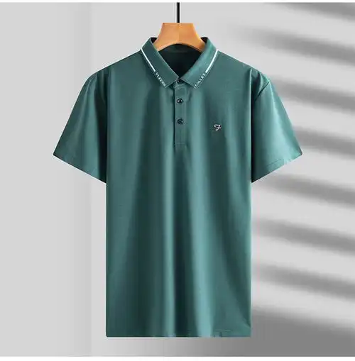 恒源祥短袖t恤男2021夏季新款青年中年棉质翻领商务休闲纯色男士t恤衫polo衫6888
