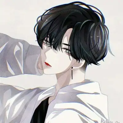二次元头像男高冷侧脸口