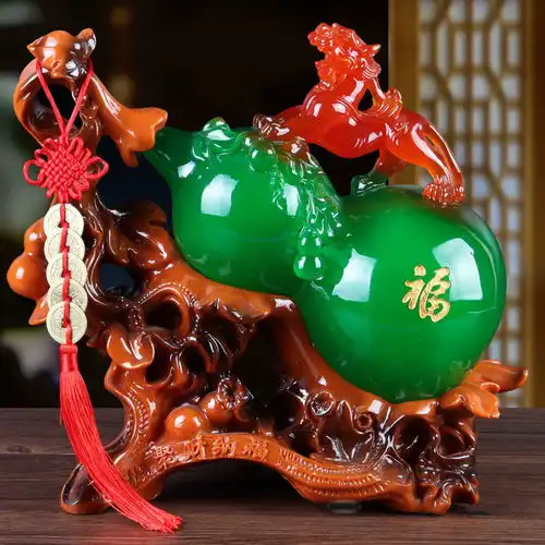 招财葫芦中式摆件工艺品博古架客厅摆设装饰品聚财乔迁开业礼品

