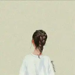 好看的手绘背影女生微信头像

