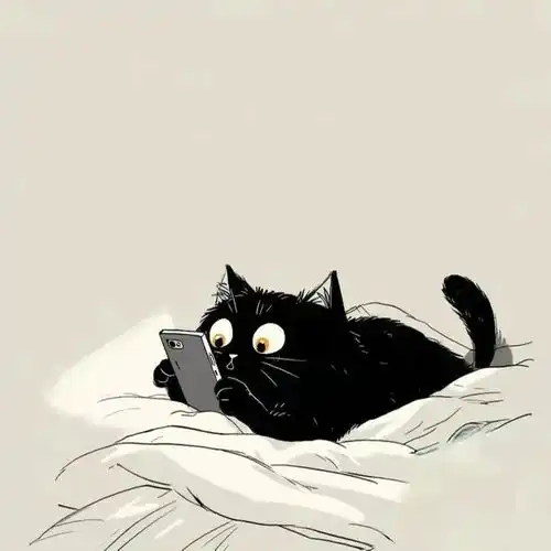 可爱的小黑猫卡通头像分享
