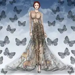 100张史上最美婚纱礼服手绘时装画
