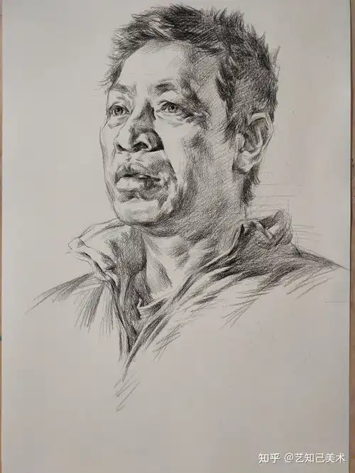 四分之三侧的男性素描头像最全讲解,再也不要说不会画啦
