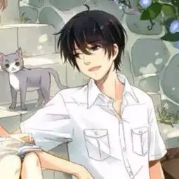 情侣头像小清新二次元动漫白衬衫男
