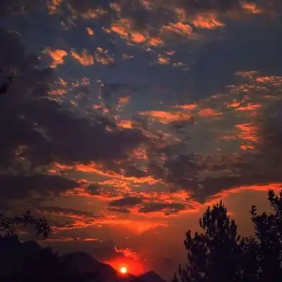唯美风景夏天有着迟暮的霞光,正风景静物头像我要个性网
