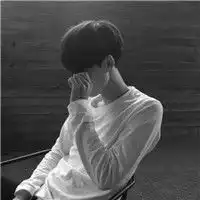 黑白伤感男生头像眼泪模糊了画面
