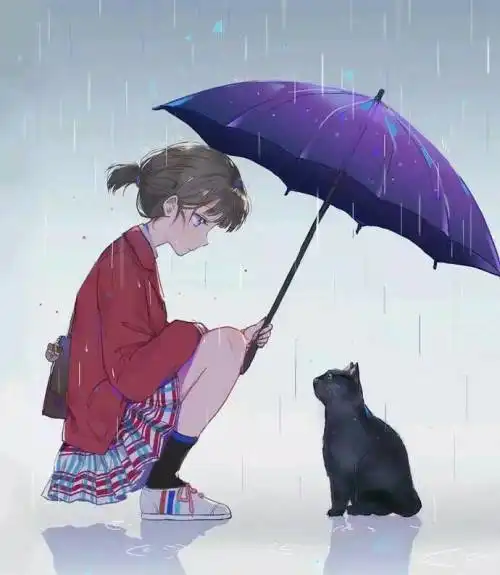 一个女孩为一只猫打伞,后来这猫变成了一个男的,是不是动漫是的话叫啥名字
