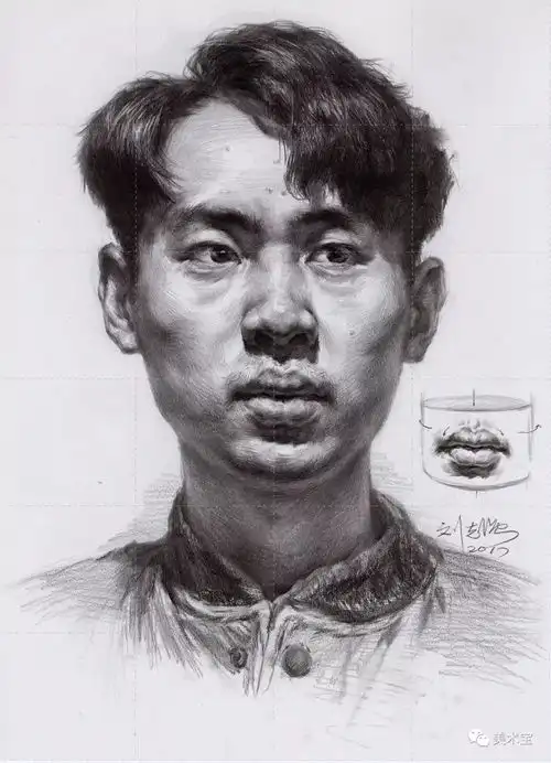 素描头像男青年
