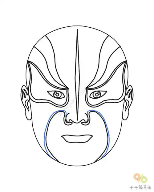 马谡脸谱简笔画
