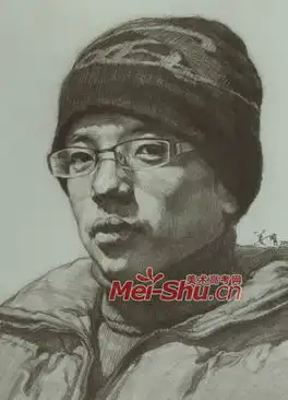 素描头像男青年头像戴帽子戴眼镜的青年
