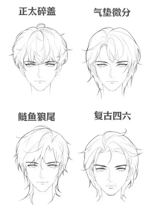 2023超帅气的动漫男主发型线稿素材一画头发就头疼的宝贝再也不用担心啦
