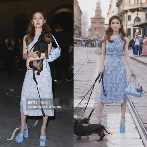 赵露思反差感拉满2套穿搭,西装衬衫很英伦,t恤长裤很日常
