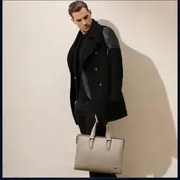 bvp铂派精品男包头层牛皮男士手提包商务出差真皮单肩包公文包横款t1009
