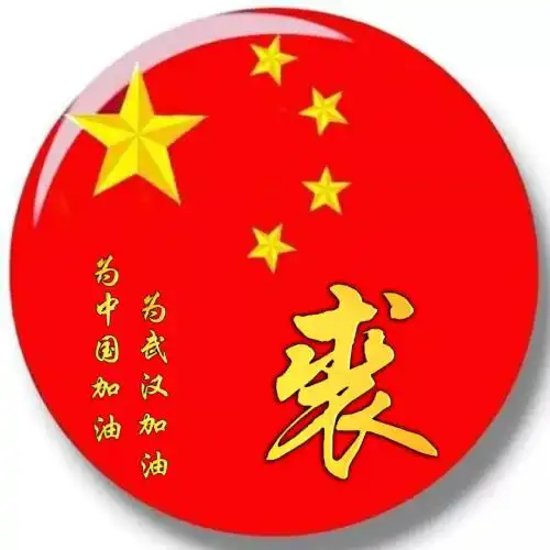 爱国姓氏头像,为中国加油为武汉加油红色充满正能量

