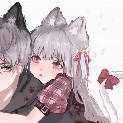 手绘卡通头像情侣素描