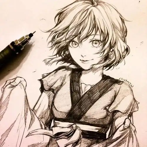 她用一只水性笔把动漫里的角色都画了个遍,厉害了
