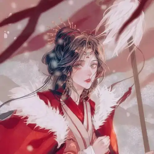 意境古风漫画女生头像相恨不如潮有信相思始觉海非深
