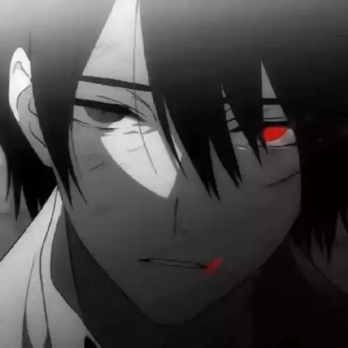 暗黑系男头丧系黑白动漫男生头像
