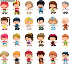 可爱的儿童漫画素材
