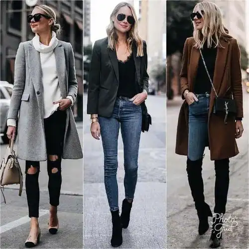 155cm到170cm女生的极简风穿搭,风衣搭配牛仔裤,大气又显高
