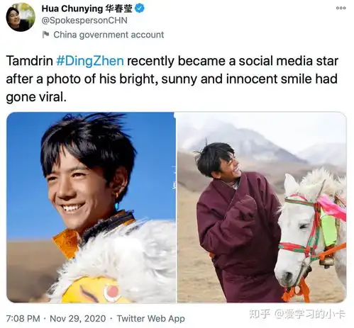 藏族帅小伙丁真走红国外,甜野男孩英语怎么说
