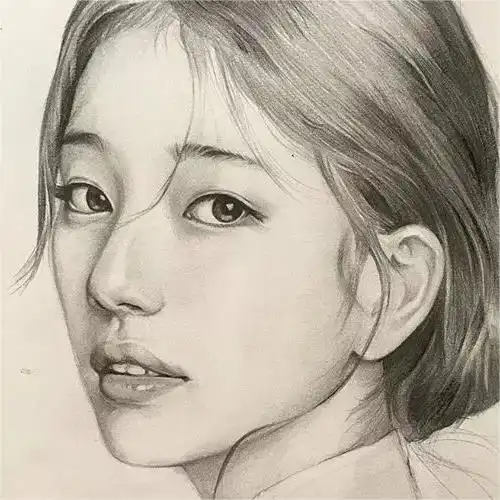 初学简单素描画人脸头像,人物素描画头像
