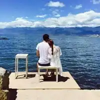 qq男女头像在一起背影
