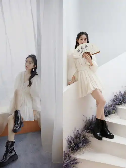 爱美的金巧巧留卷发,配白色连衣裙气质优雅,女儿却剃寸头像男孩
