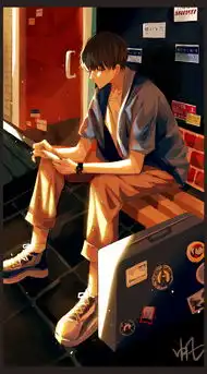 饭绘王俊凯漫画写真,光影下安静美好的少年
