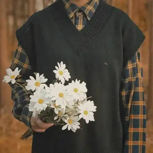 有没有类似这样的拿着花的头像
