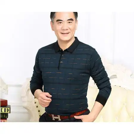 z中老年男装长袖t恤中年4050岁60男士体恤打底衫春秋装薄款爸爸装图片大全邮乐官方网站
