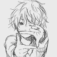 可爱卡通男生黑白素描头像跪求
