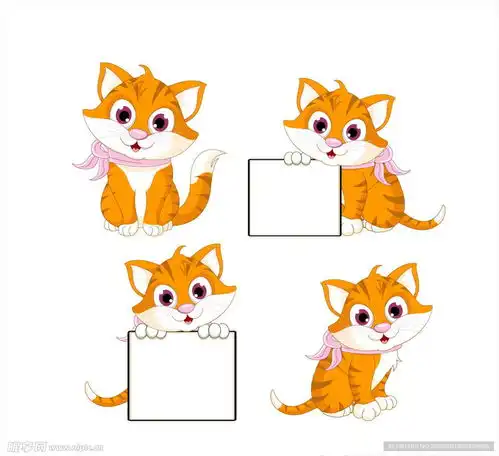 橘猫可爱卡通素材猫咪小猫素材设计图psd分层素材
