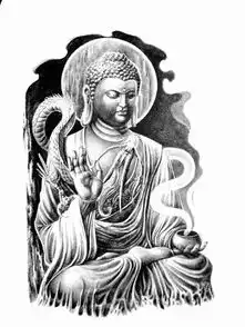 关于如来佛祖和观音菩萨的素描头像.
