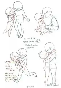 绘画参考q版人物多种常见动态参考
