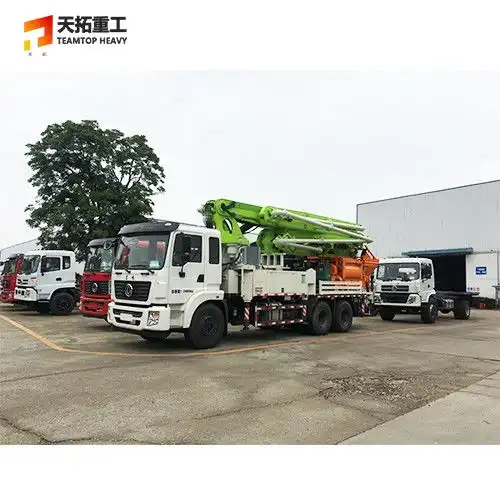 安国38米搅拌天泵车农村机械施工急先锋
