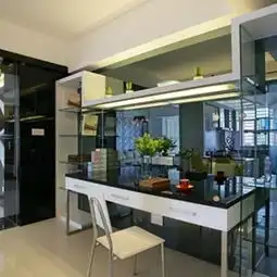 简约书房装修效果图,风格是简约空间设计是书房的家装效果实景图展示与鉴赏
