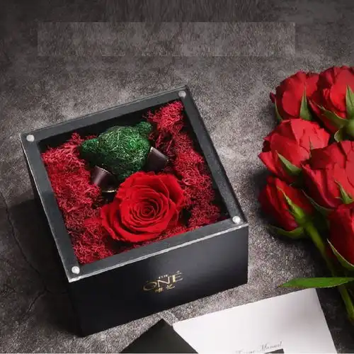 原价520现价159theone唯忆永生花礼物红玫瑰花熊长生花摆件七夕情人节生日礼物表白真花鲜花速递送女朋友爱人闺蜜相濡以沫