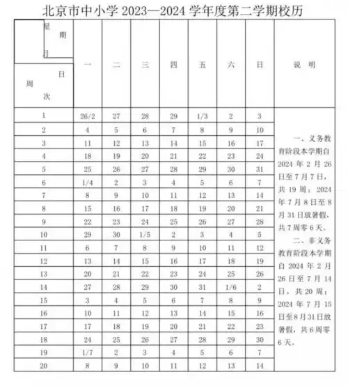 20232024学年度各级各类学校最新校历发布
