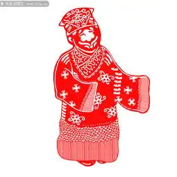 中国风京剧人物丑角剪纸
