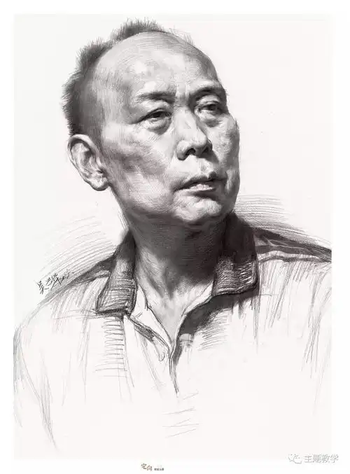 素描中老年头像大汇总
