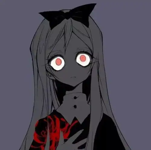 动漫头像暗黑系黑白丧丧头像,喜欢这个调调
