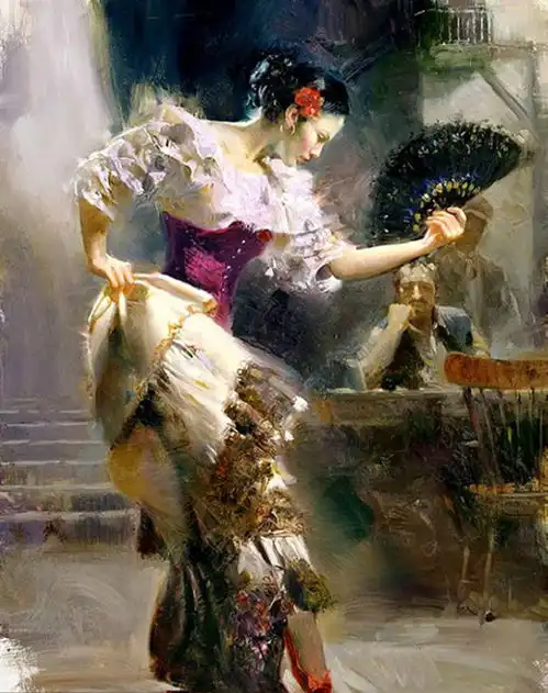 意大利当代画家皮诺德埃尼人物油画作品欣赏
