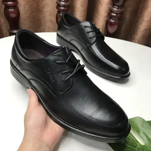 小童马男鞋正装皮鞋2019新款黑色商务鞋上班职业工作鞋真皮牛皮c
